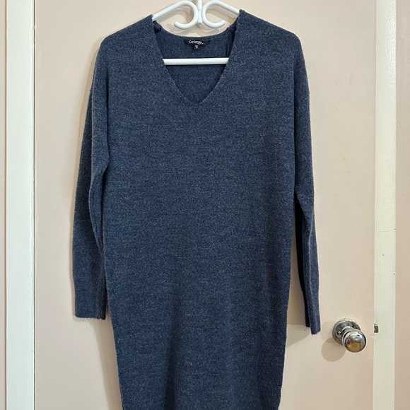 Blue V-Neck Sweater Dress (new) Size XS - Picture 5 of 5